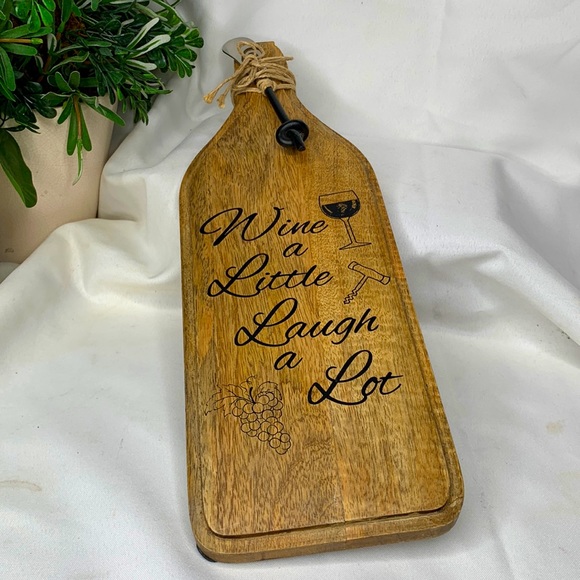 Home Essentials and Beyond “Wine a Little Laugh a Lot” cheese board & spreader - Picture 6 of 8